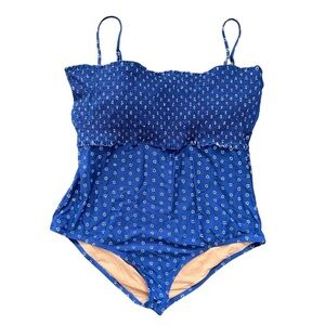 J. Crew One Piece Plus 2X Swimsuit with Smocked Detailing Swimwear- NWOT